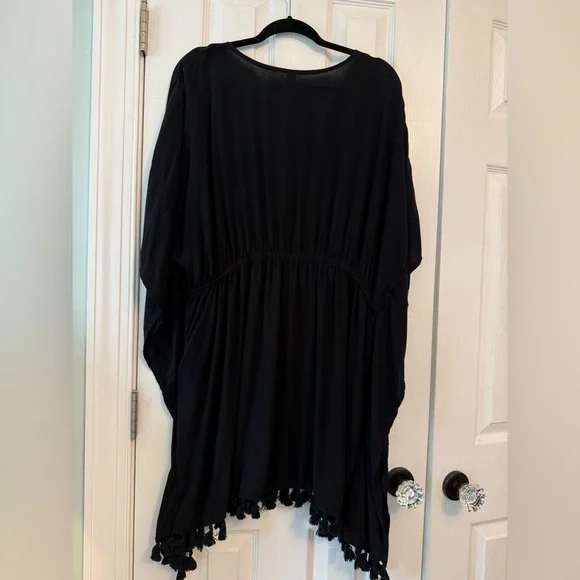 Cacique Black Tunic with Tassel Hem - Picture 2 of 5